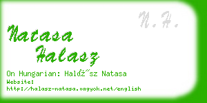 natasa halasz business card